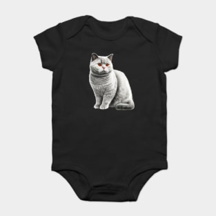 British Shorthair Cat, Love British Shorthair Cats Baby Bodysuit